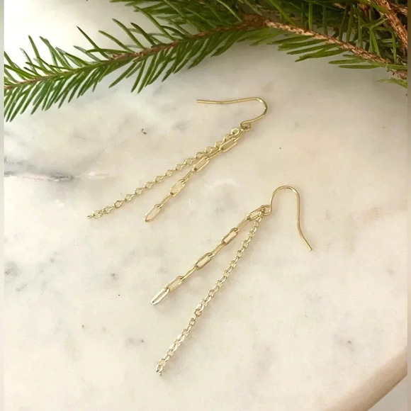 ✨Gold drop chain earrings - Picture 2 of 3